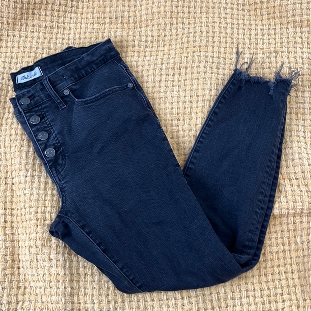 Madewell cropped black skinny jeans
